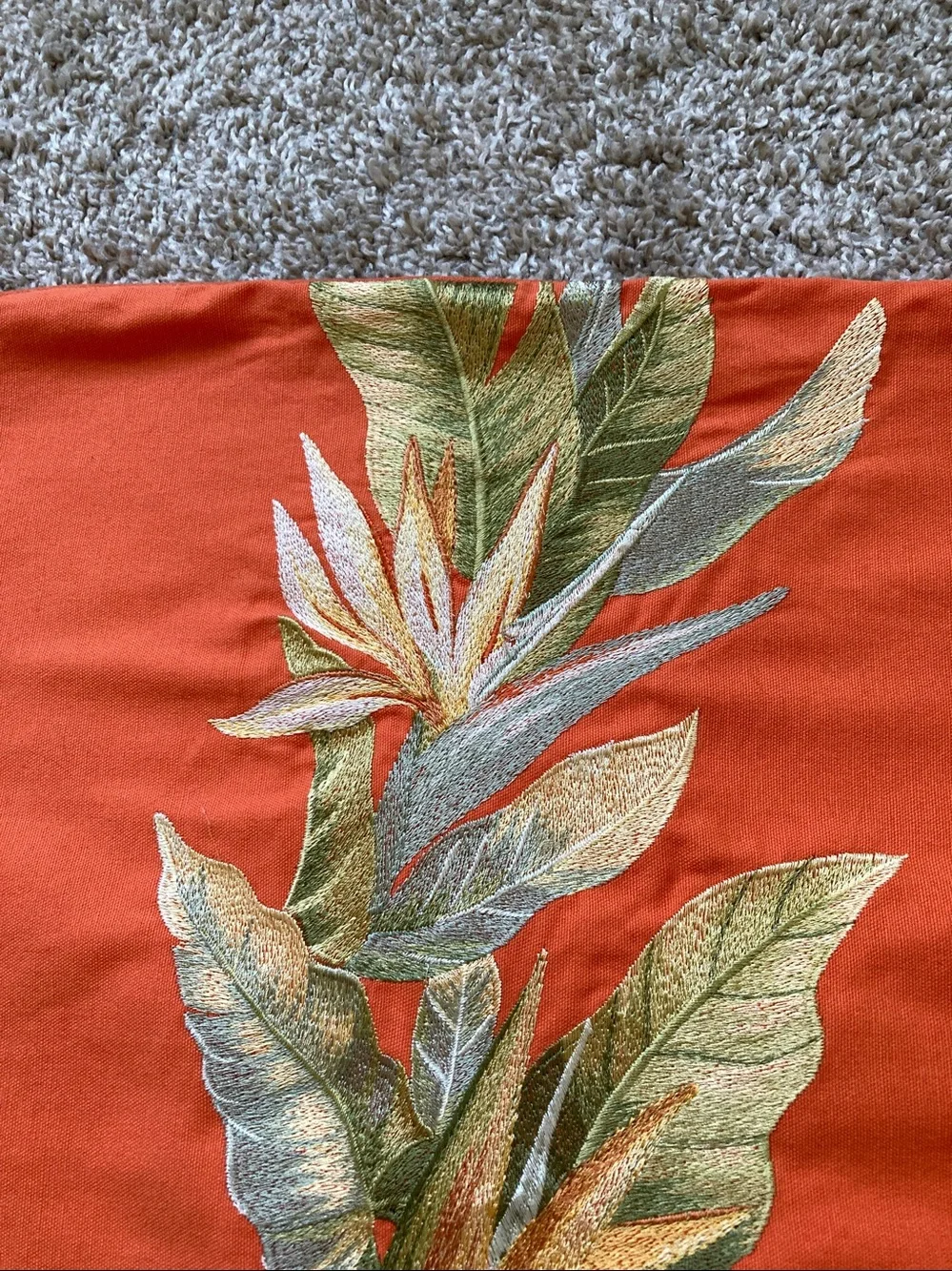 Tommy Bahama Embroidered Birds of Paradise Square pillow sham Coastal Beachhouse